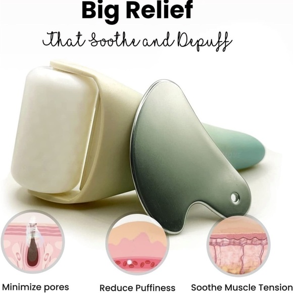 Brand New Ice Roller & Gua Sha Facial Tools Skin Care Set Cryotherapy Anti-Aging - Picture 8 of 9